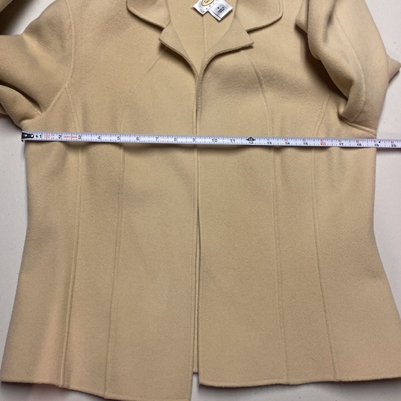 Talbots 100%Wool Open Front Cardigan Blazer Jacket Biege Tan unlined Women’s 8P - Picture 10 of 12